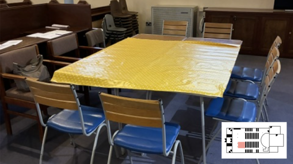 Behind Pews, Ramp-side